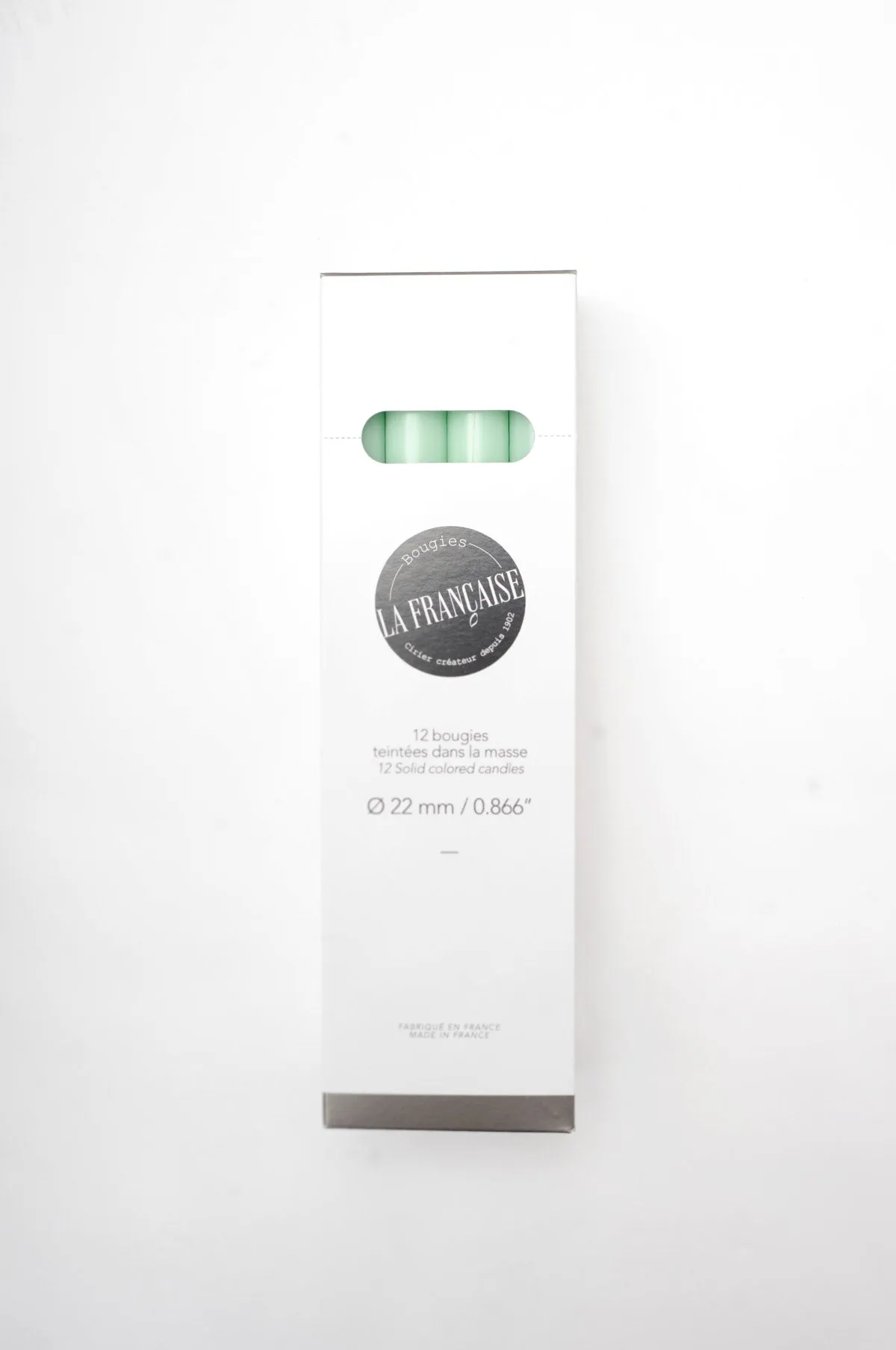 Box of 12 Vert Pastel Dinner Candles