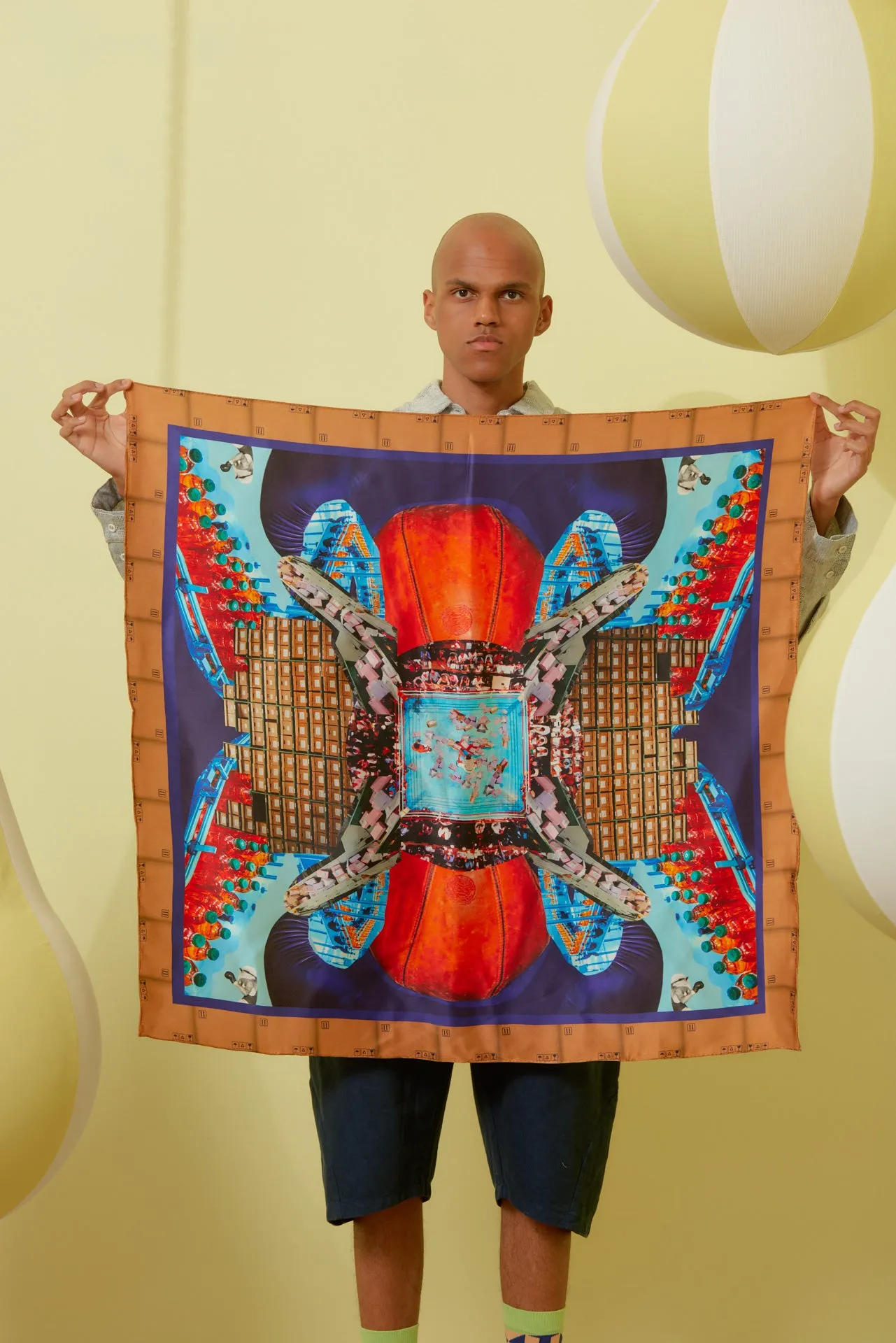 Boxing Silk Scarf - Boxing Ring Collage