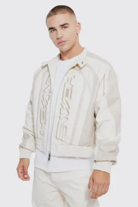 Boxy Pu Paneled Homme Moto Jacket