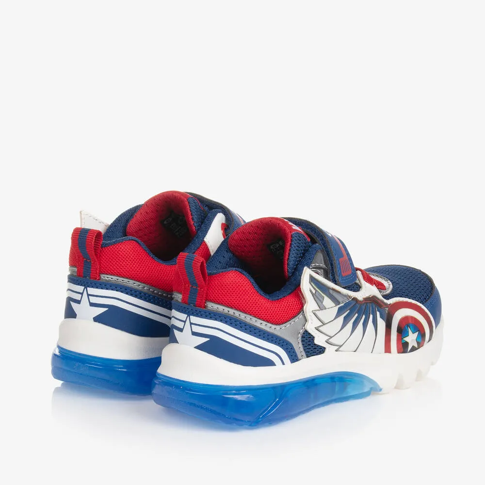 Boys Blue Light-Up Marvel Trainers