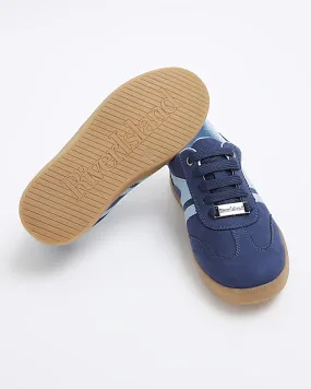 Boys blue panel trainers