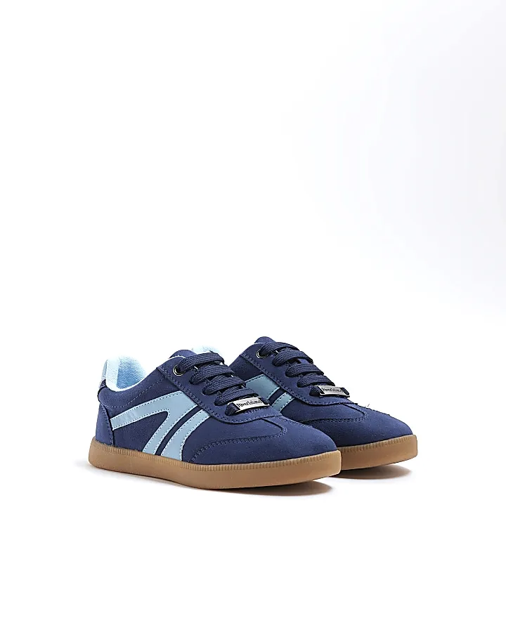 Boys blue panel trainers