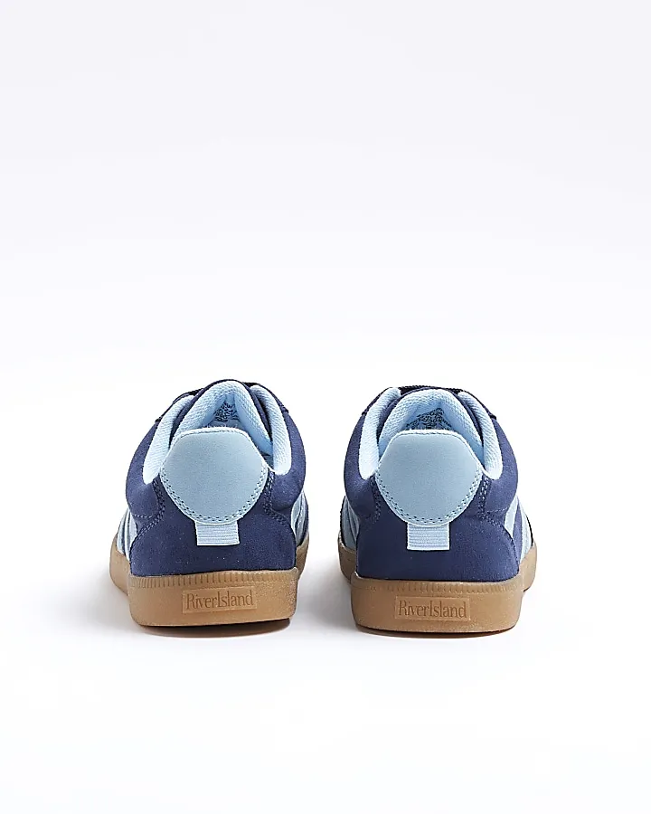 Boys blue panel trainers