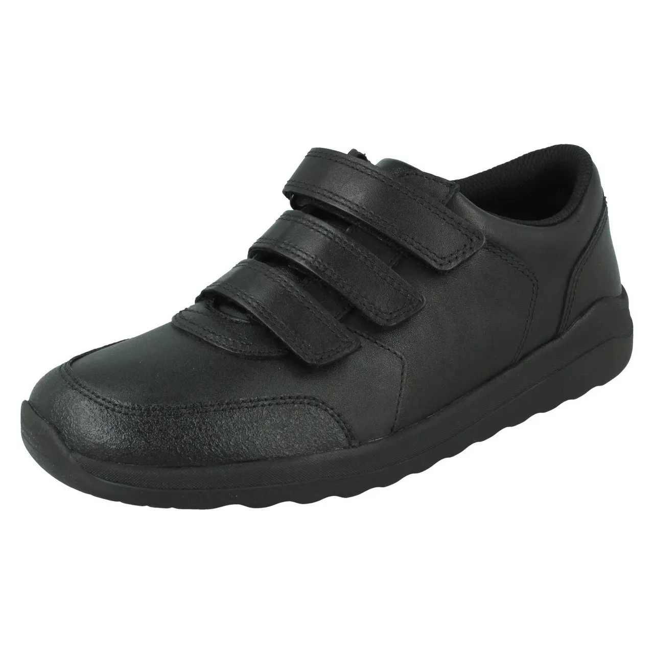 Boys Clarks Triple Strap School Shoe - Daze 2 Step Y