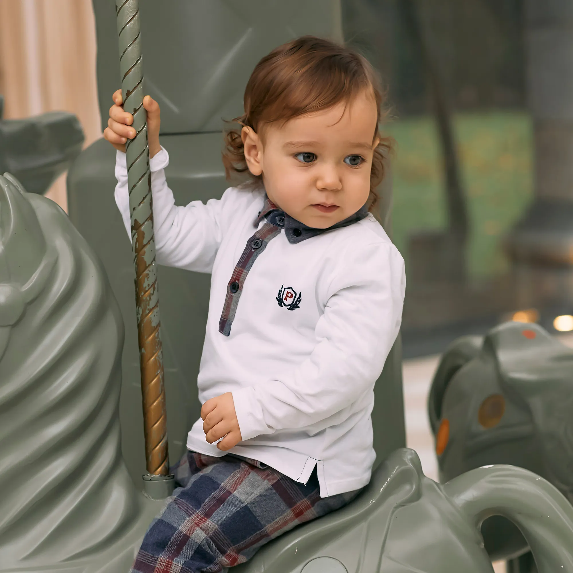 Boys White Cotton Polo Shirt