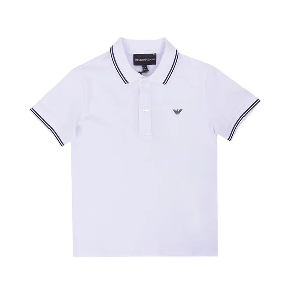 Boys White Tipped Polo Shirt