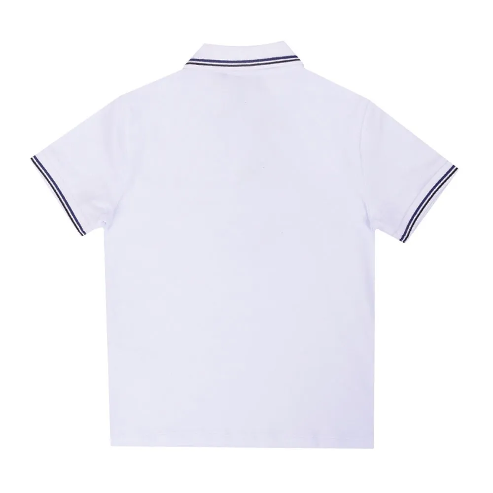 Boys White Tipped Polo Shirt