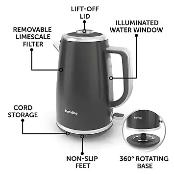 Breville Aura 1.7L Kettle - Shimmer Grey | Kaleidoscope