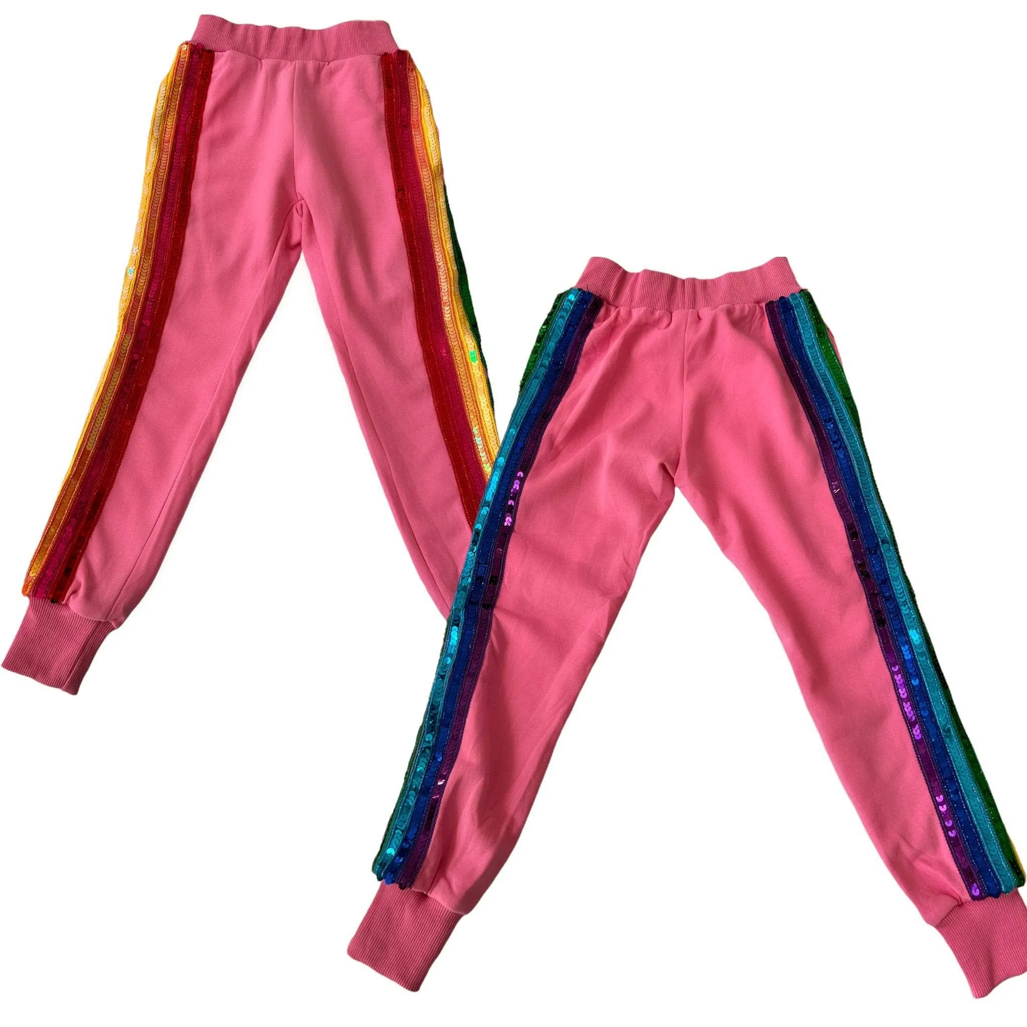Bright Pink Rainbow Sequin Tracksuit