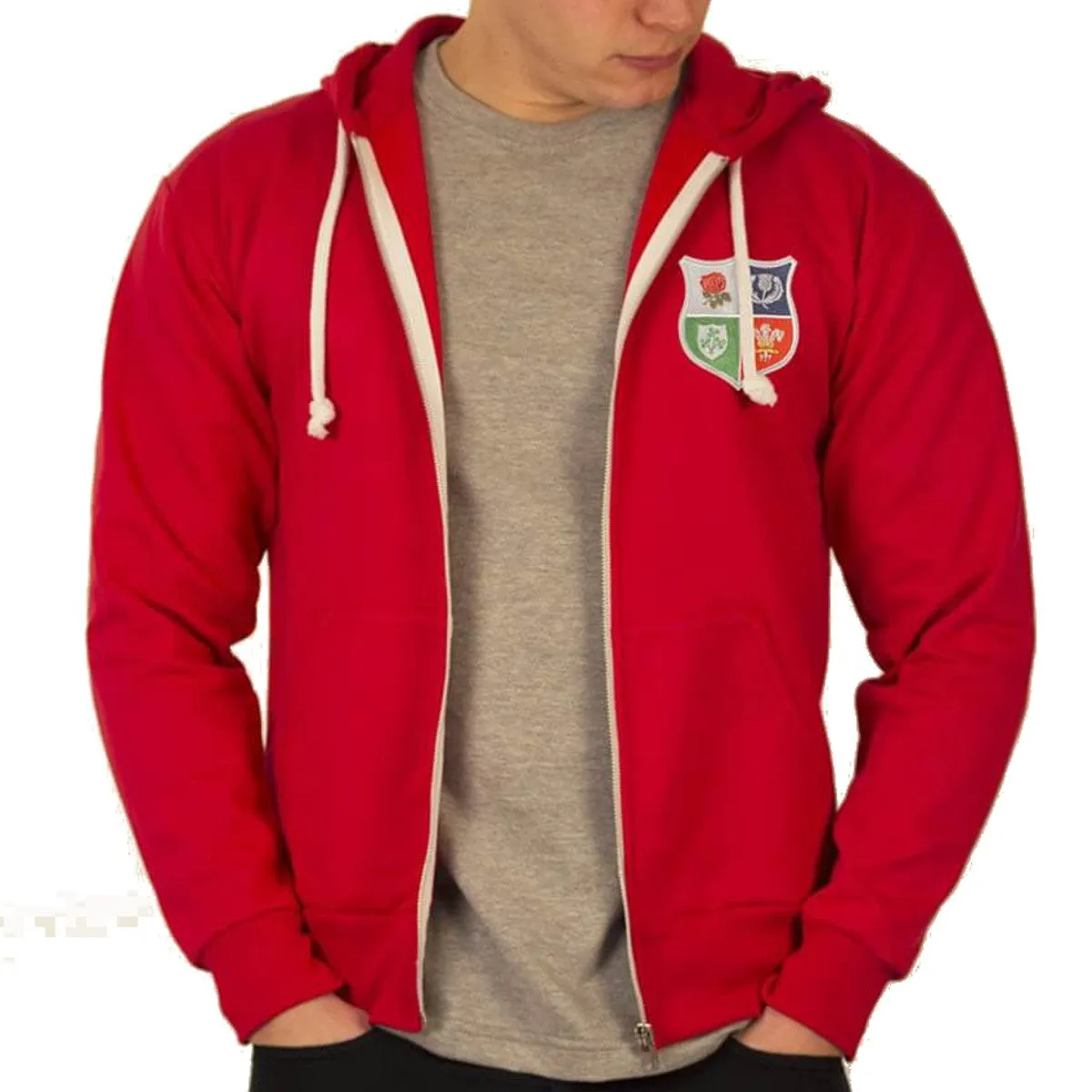 British & Irish Lions Retro Rugby Zipped Hoodie 1970's