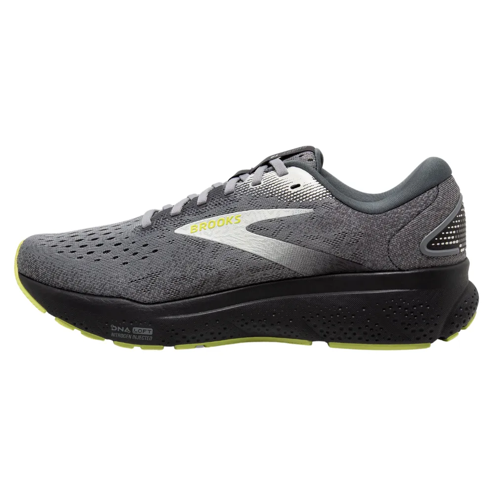 Brooks Ghost 16 Primer/Grey/Lime Running Shoe (Men's)