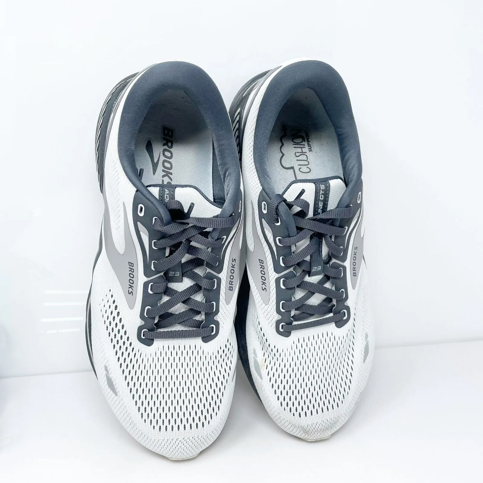 Brooks Mens Adrenaline GTS 23 1103914E065 White Running Shoes Sneakers Sz 11 4E