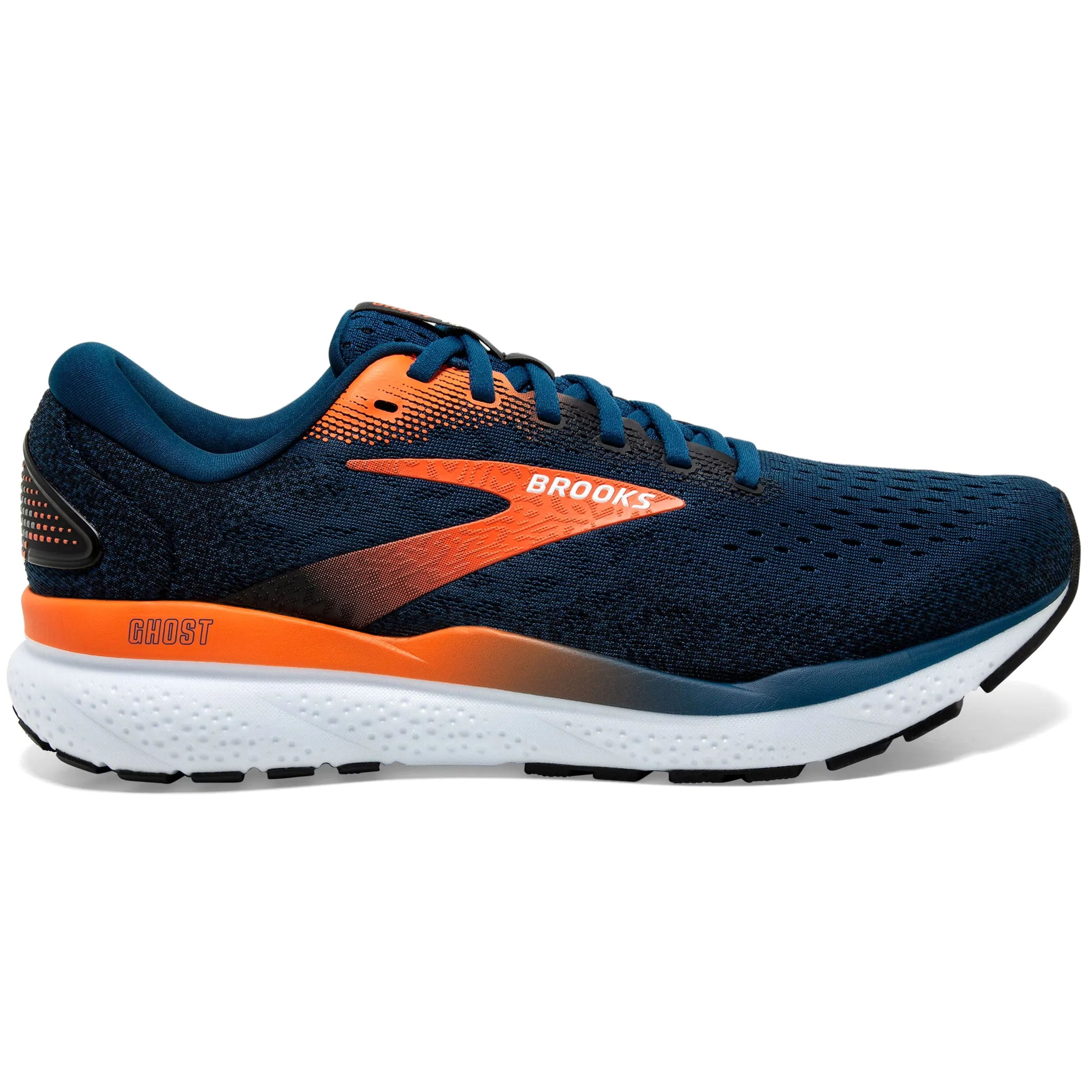Brooks Men's Ghost 16 Running Shoes Blue Opal / Black / Nasturtium
