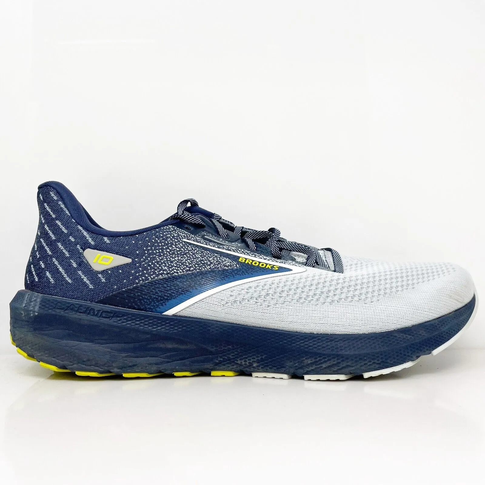 Brooks Mens Launch 10 1104091D009 White Running Shoes Sneakers Size 14 D