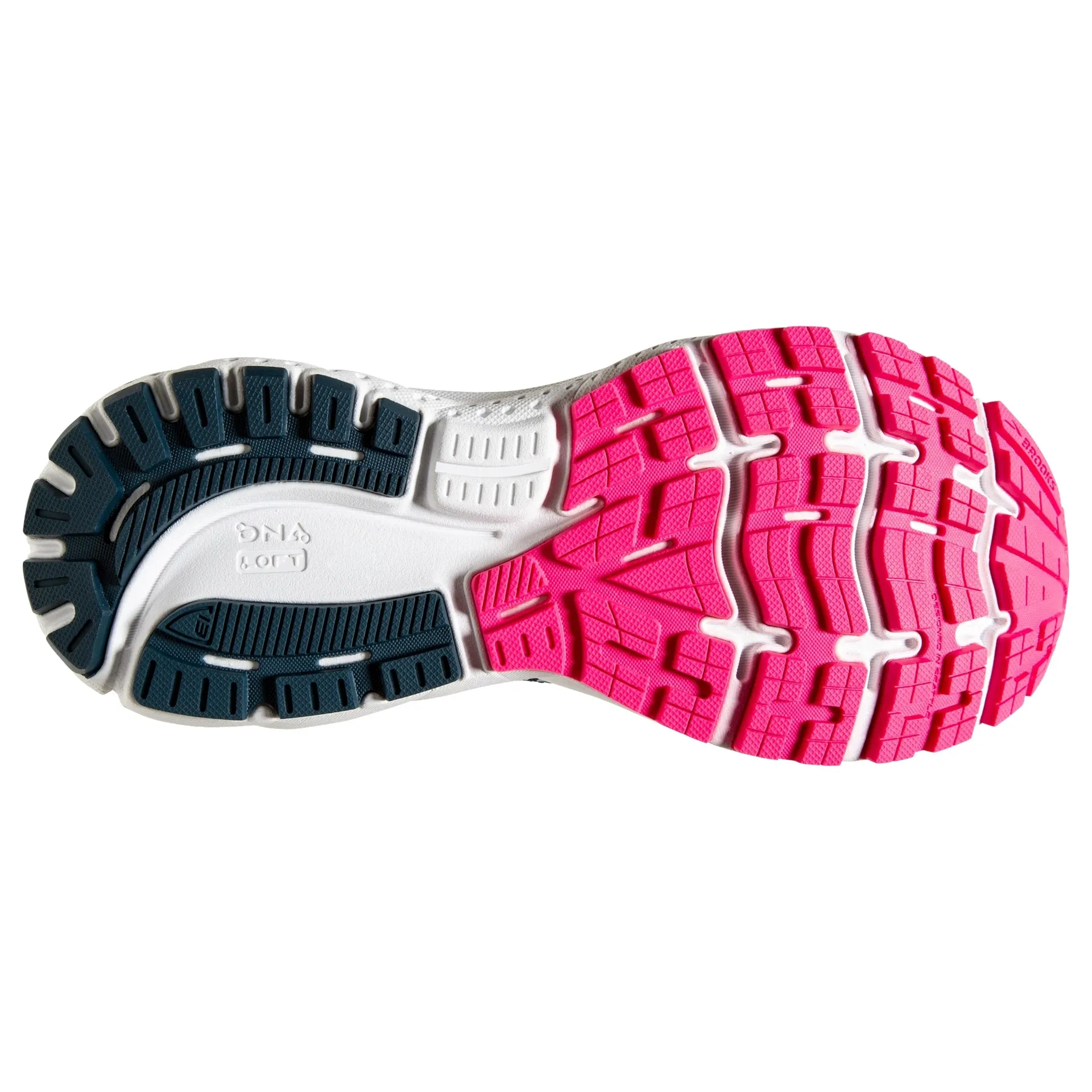 Brooks Womens Ghost 13 Running Shoe- Reflective Pond/Pink/Ice