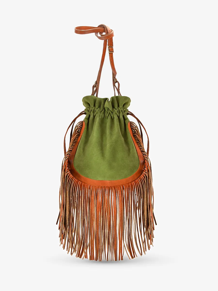 Brown and Khaki Leather Cross-body Bag for Women - LeChamane Nomade | PAUL MARIUS