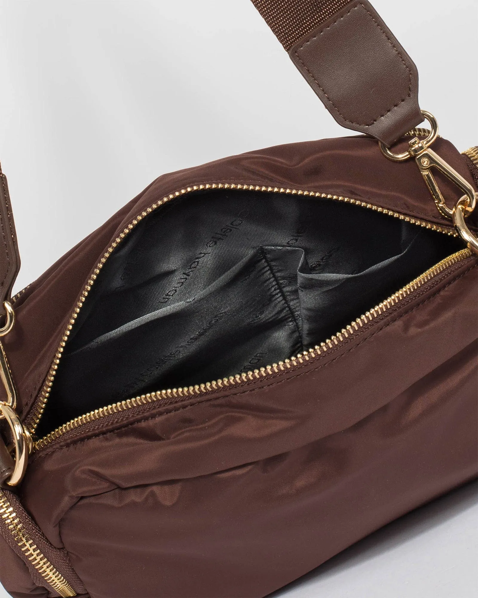 Brown Harper Nylon Crossbody Bag
