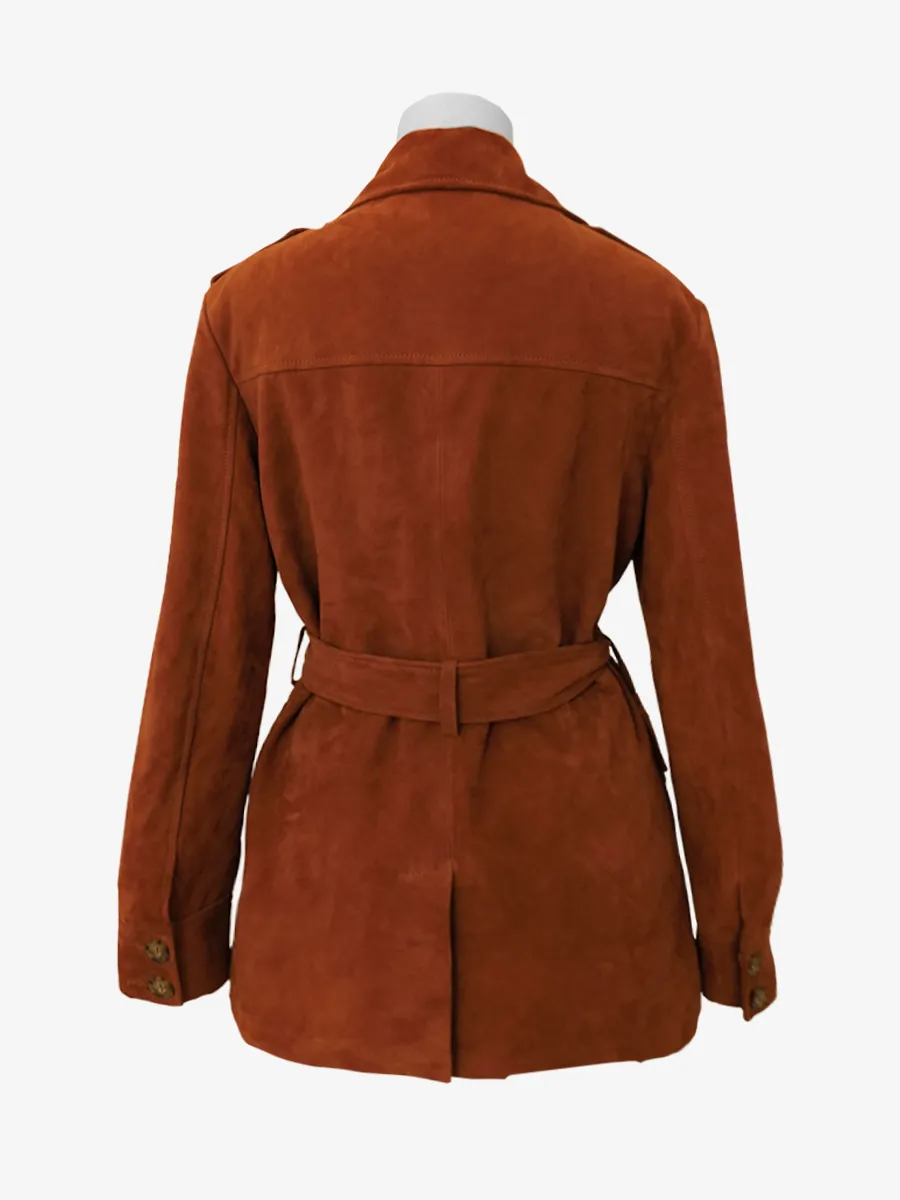 Brown Leather Safari Jacket for Women - LaSaharienne Rodeo Cognac | PAUL MARIUS
