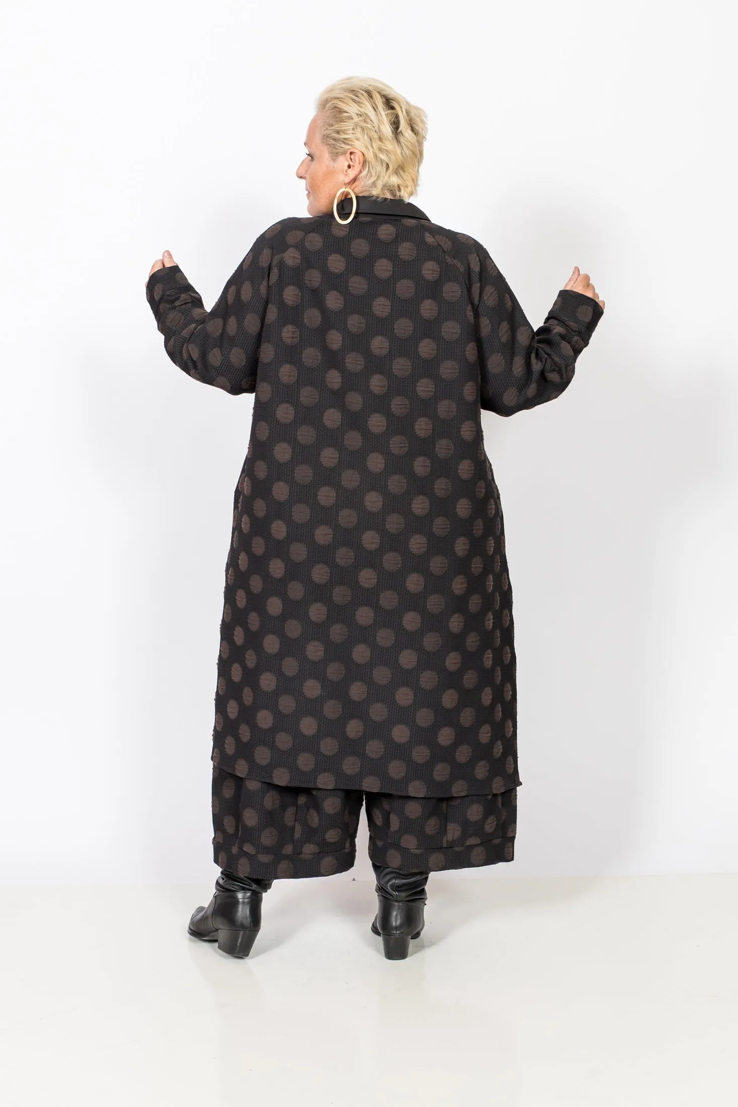Brown Polka Dot Shirt Dress/Tunic