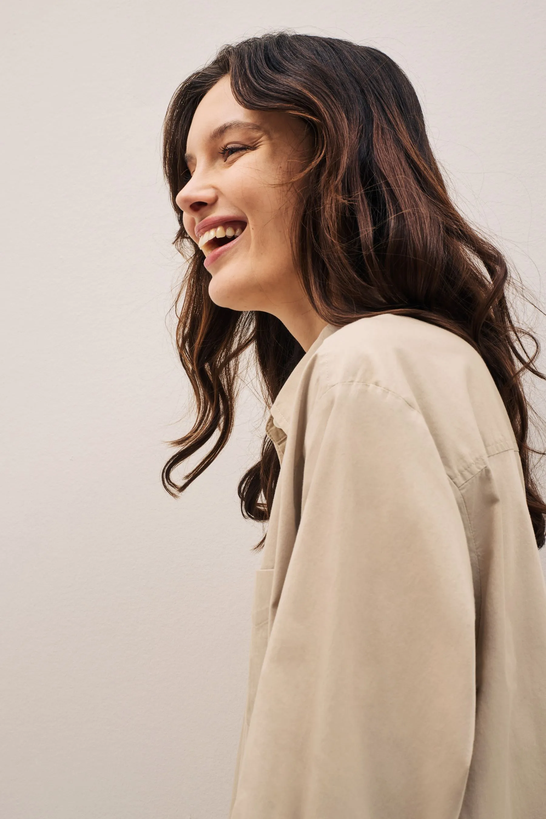 Brown Poplin Big Shirt