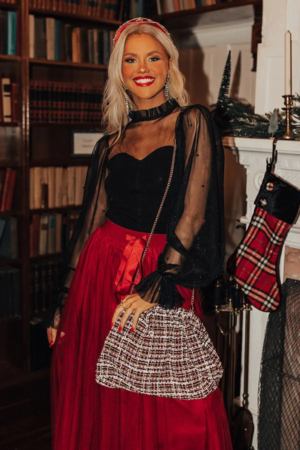 Brunch In Nashville Tweed Crossbody In Wine