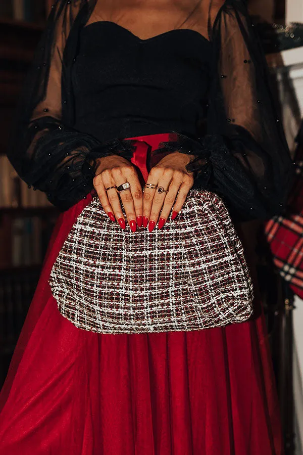 Brunch In Nashville Tweed Crossbody In Wine