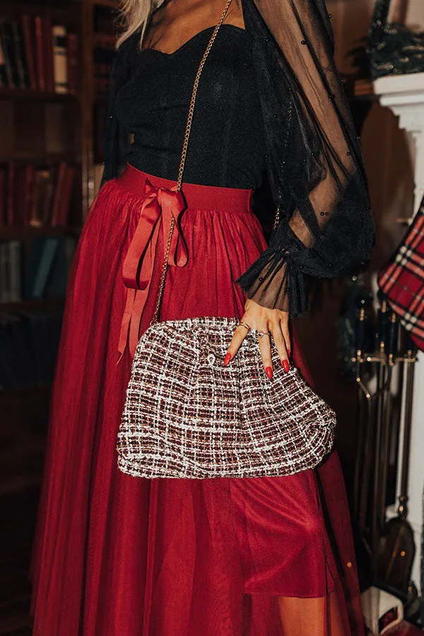 Brunch In Nashville Tweed Crossbody In Wine