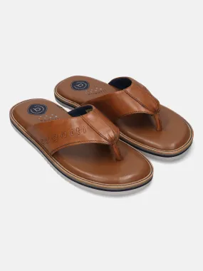 bugatti Cognac Premium Leather Sandals