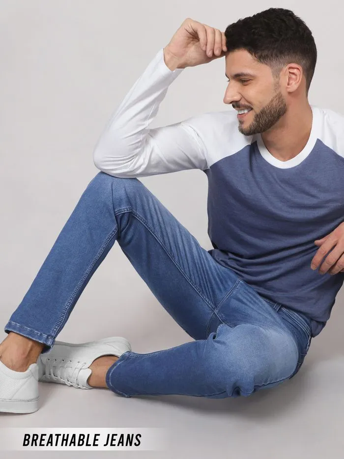 Buy Duke Blue Cotton Knitted Jeans Online in India -Beyoung
