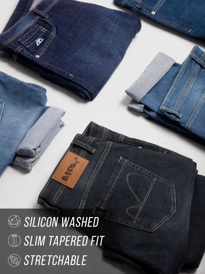 Buy Duke Blue Cotton Knitted Jeans Online in India -Beyoung