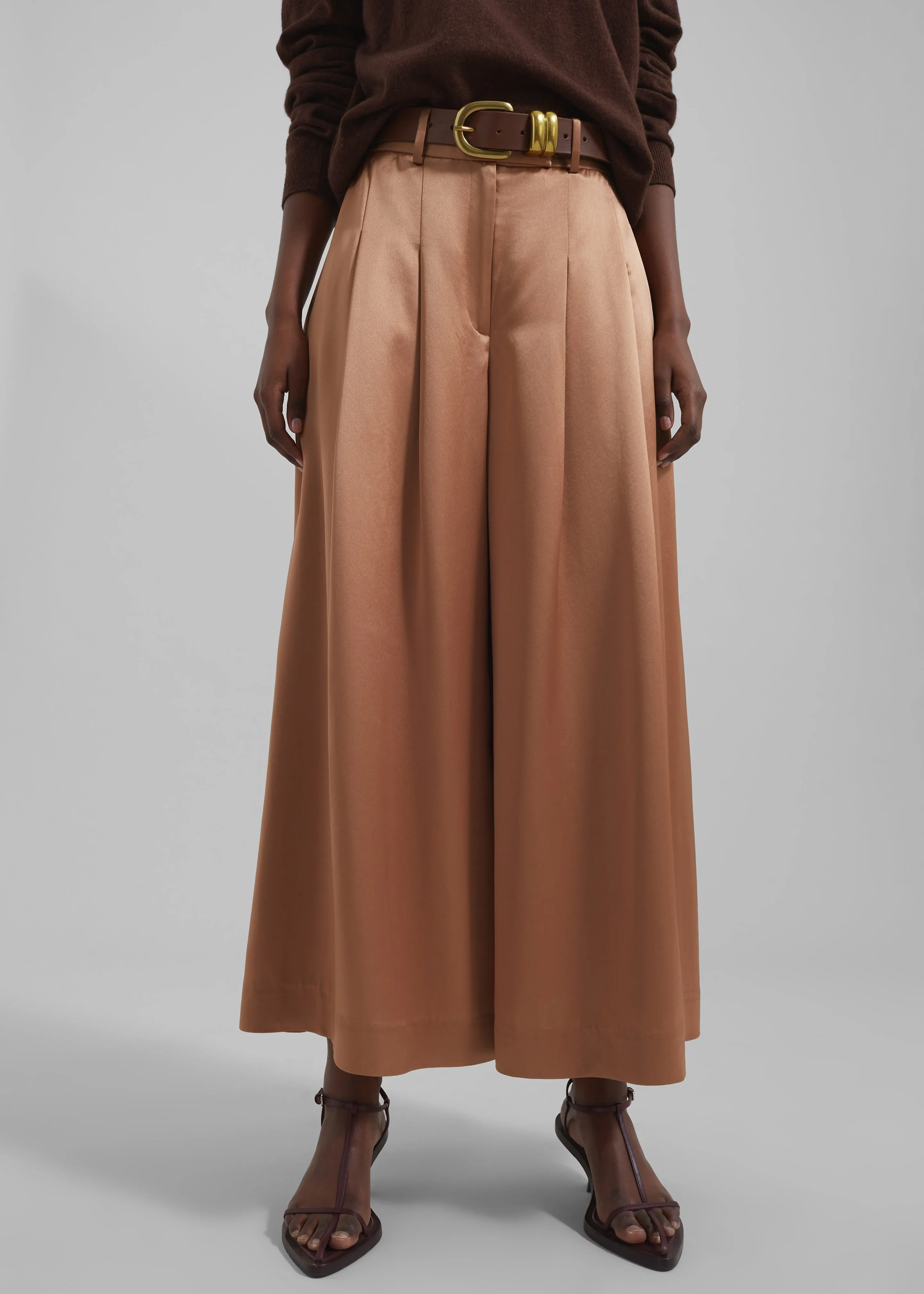 By Malene Birger Dorite Wide-Leg Trousers - Tobacco Brown