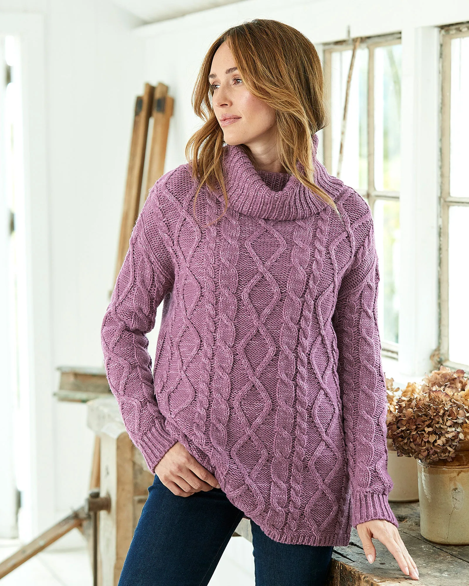 Cable Cowl Neck Jumper