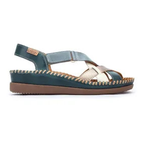 CADAQUES Women's wedge sandals with multicolor straps
