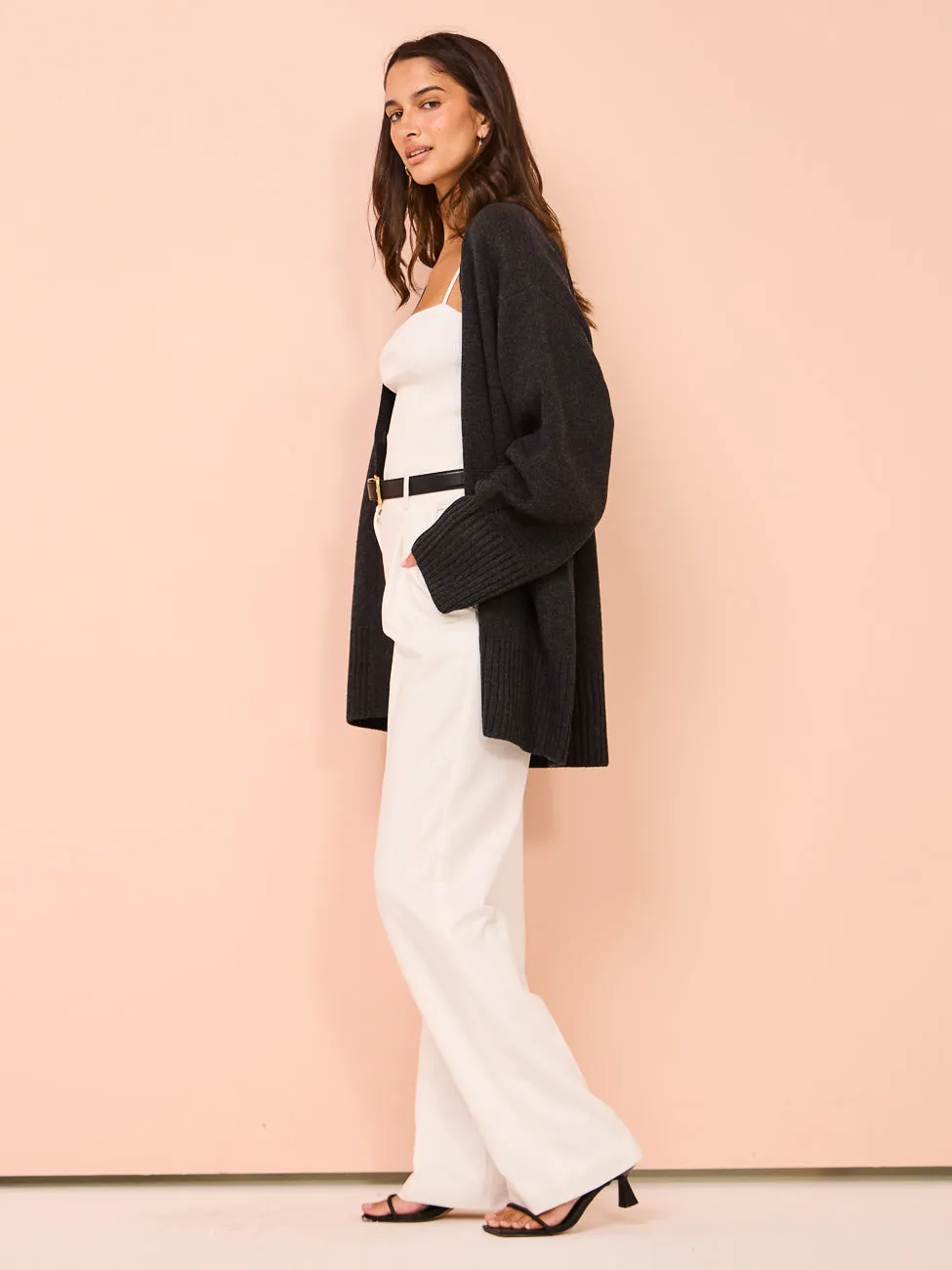 Camilla and Marc Romeo Logo Cardigan in Charcoal