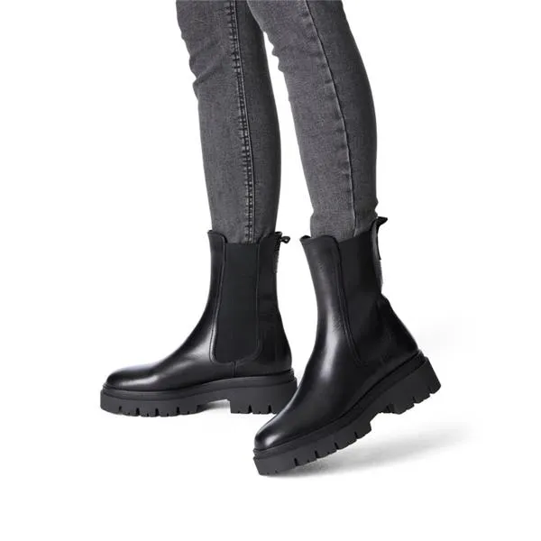 Canado Mid Calf Gusset Boot - Black Leather