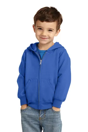CAR78TZH Port & Company® Toddler Core Fleece Full-Zip Hooded Sweatshirt.
