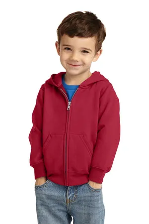 CAR78TZH Port & Company® Toddler Core Fleece Full-Zip Hooded Sweatshirt.