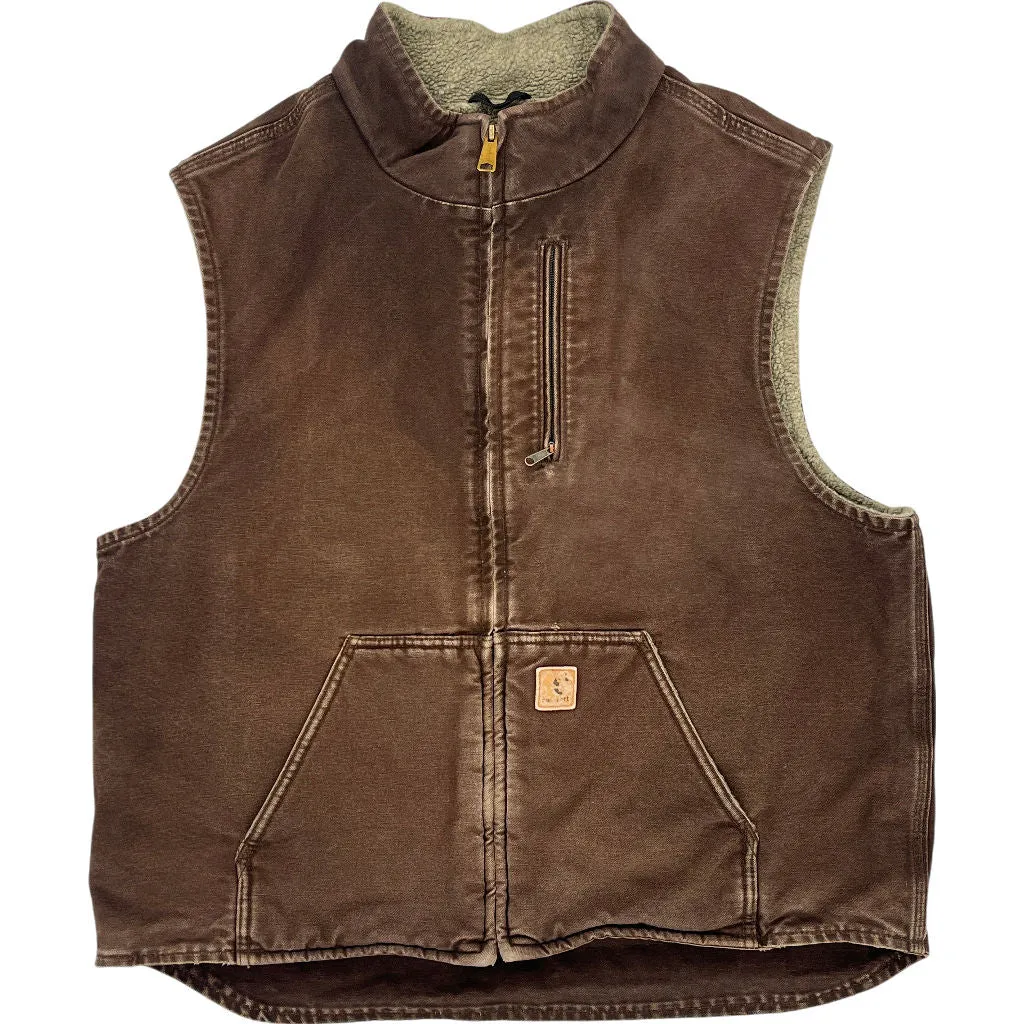 Carhartt Sherpa-Lined Vest - XL - Brown Cotton