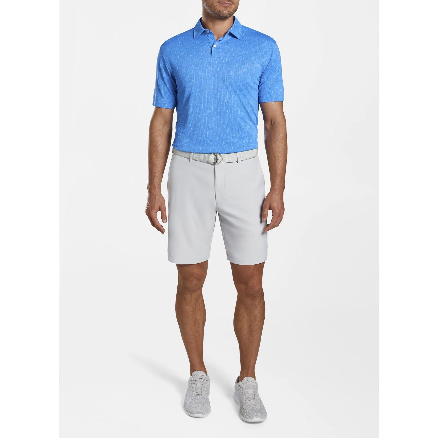 Carl Geometric Performance Jacquard Polo