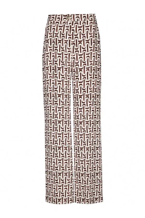 Caroline Biss RETRO PRINT LOOSE STRAIGHT TROUSERS