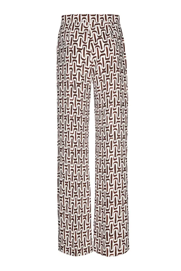 Caroline Biss RETRO PRINT LOOSE STRAIGHT TROUSERS