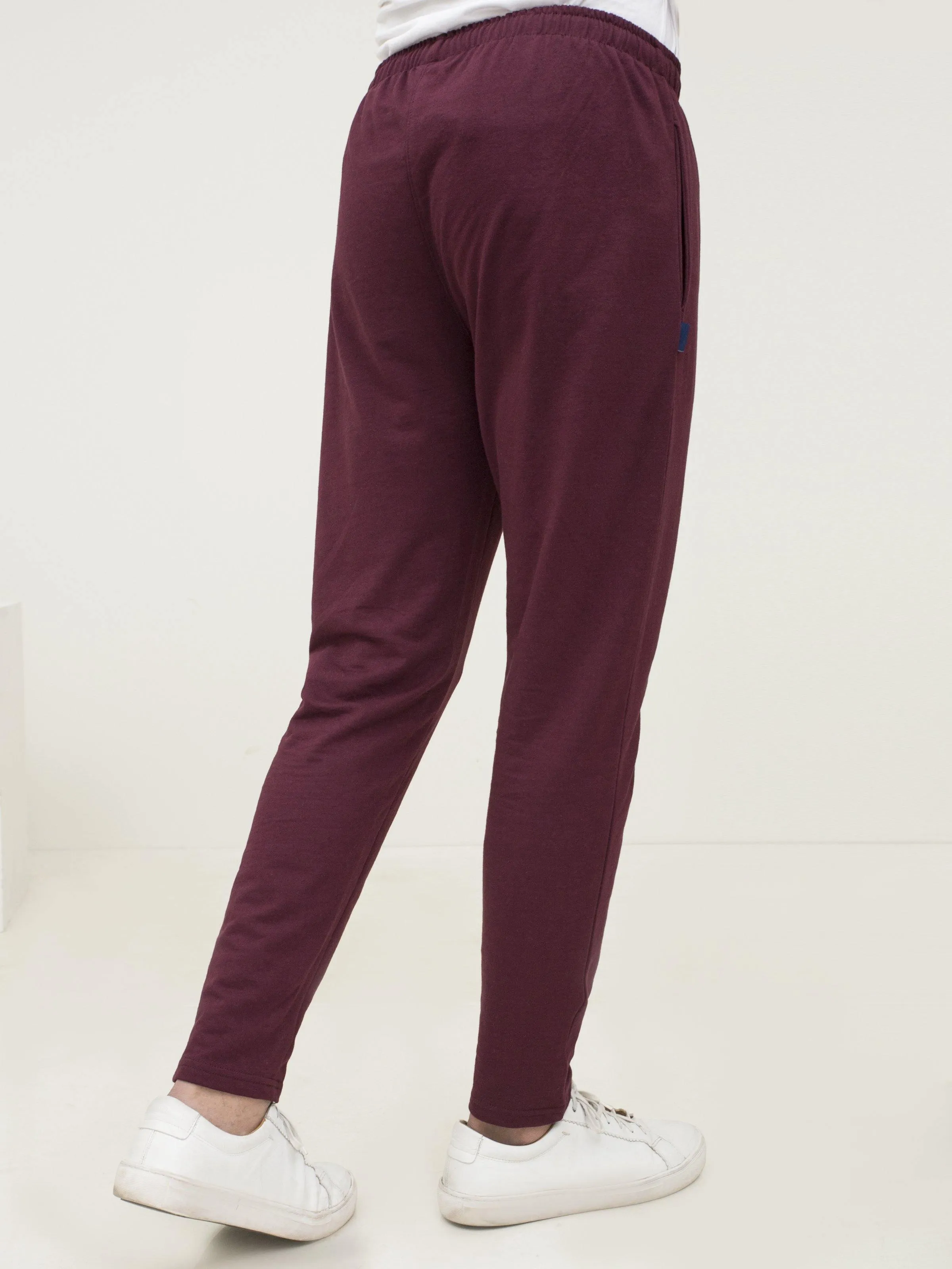 CASUAL TROUSER KNITTED SLEEPWEAR MAROON MELANGE