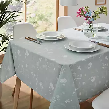 Catherine Lansfield Meadowsweet Floral Green Tablecloth - Green | Kaleidoscope