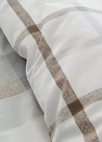 Catherine Lansfield Natural Check Brushed Cotton Duvet Cover Set | Kaleidoscope