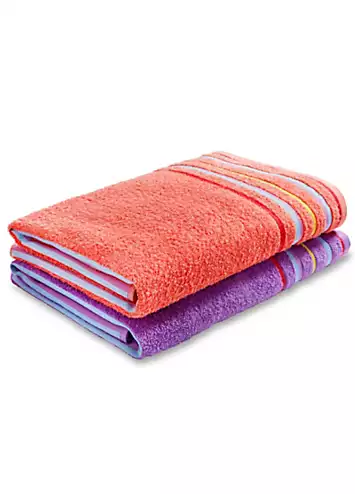 Catherine Lansfield Pack of 2 Rainbow Beach Towels | Kaleidoscope