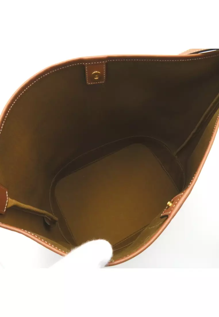 Celine Pre-loved Celine Shoulder bag Shoulder bag PVC Coated Canvas leather black Brown