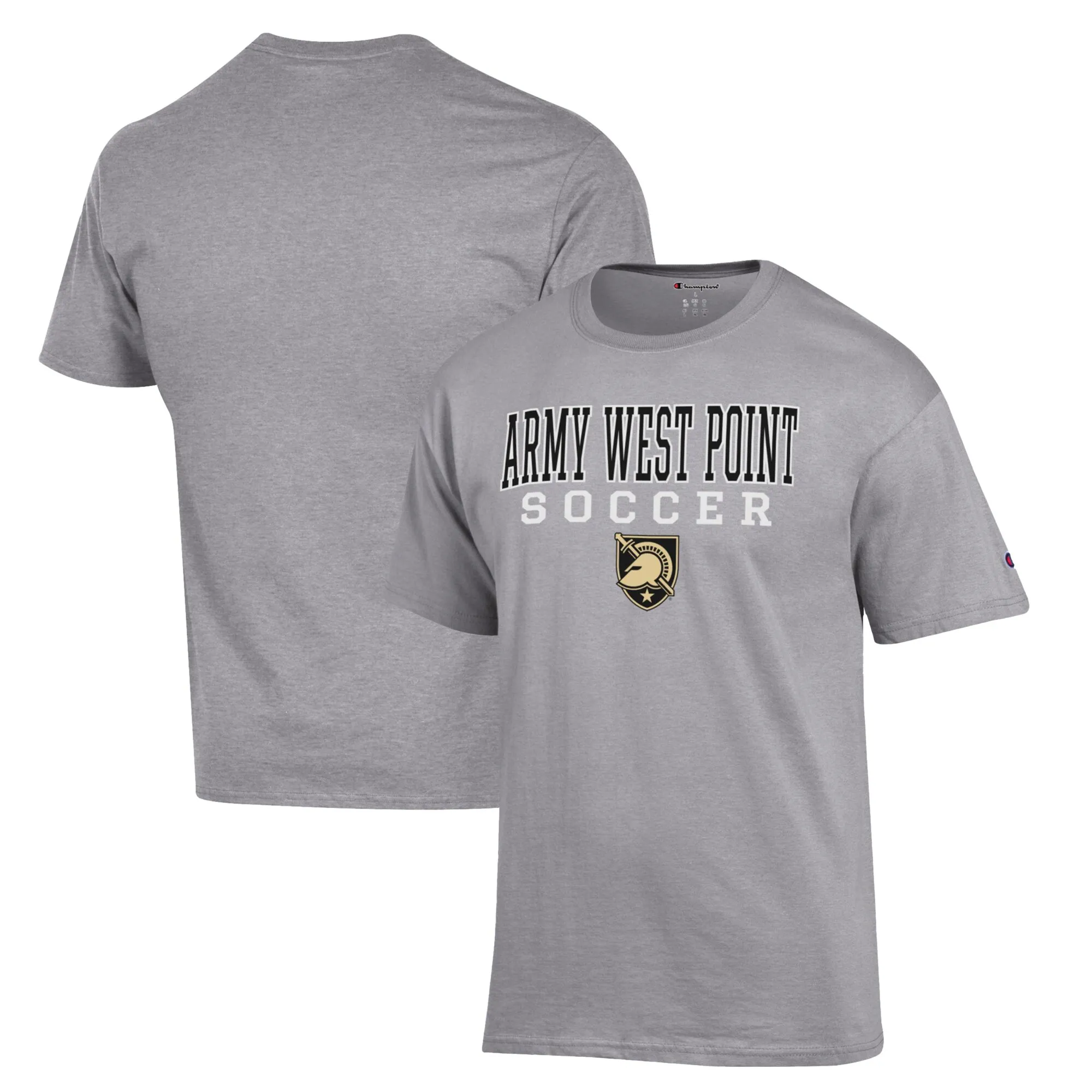 Champion Army Black Knights Gray Soccer Stack Logo T-Shirt