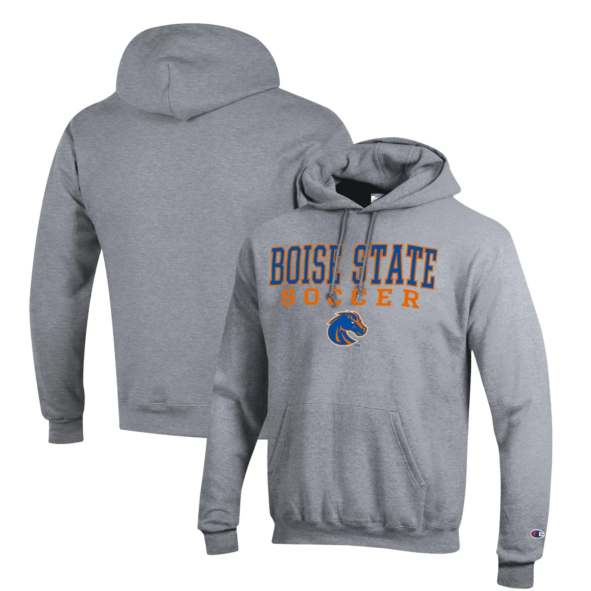 Champion Boise State Broncos Gray Soccer Stack Logo Powerblend Pullover Hoodie