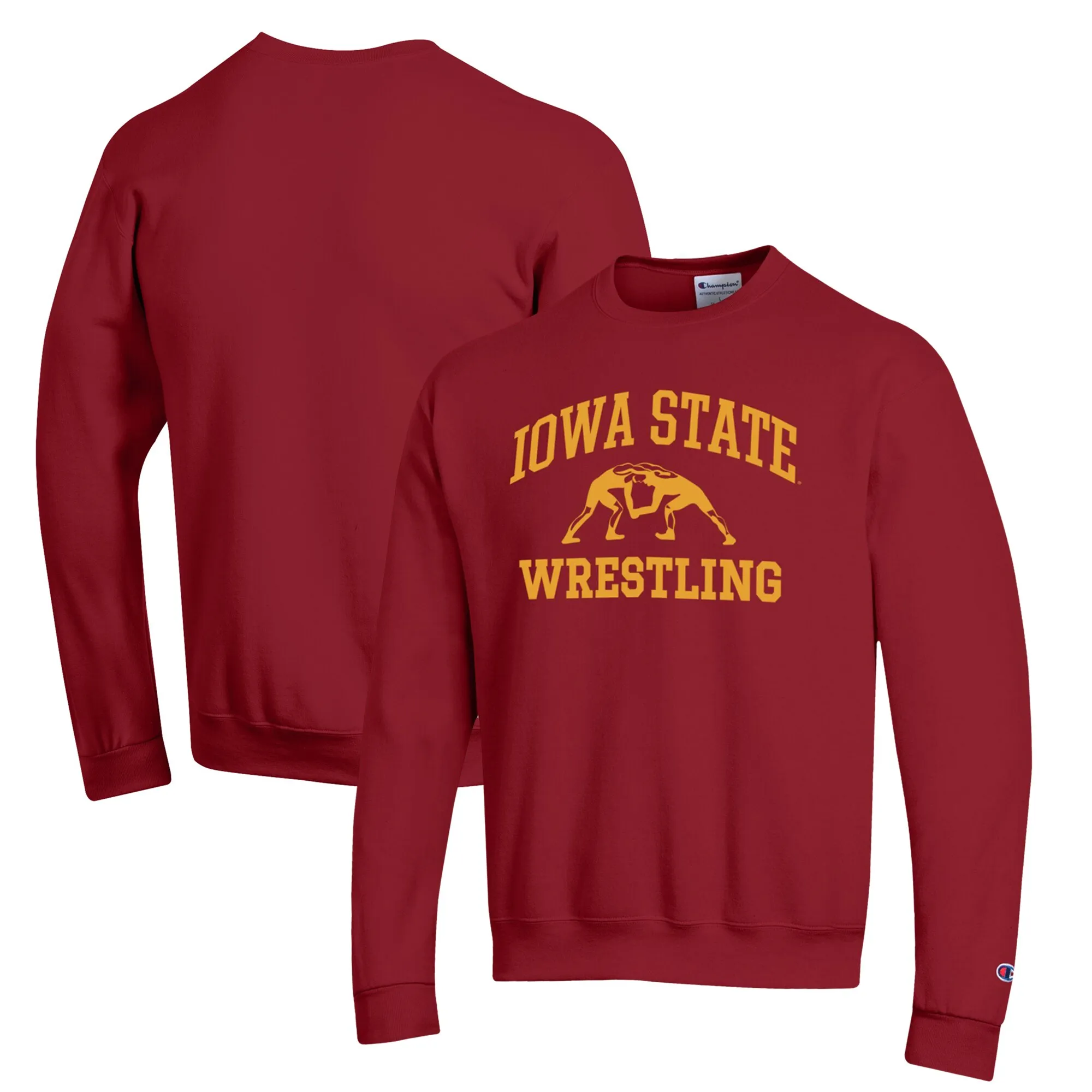 Champion Iowa State Cyclones Cardinal Wrestling Icon Powerblend Pullover Sweatshirt