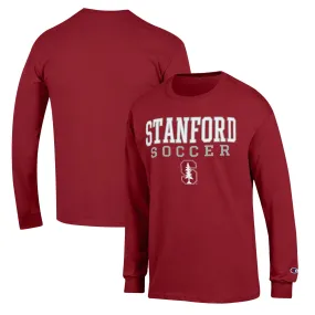 Champion Stanford Cardinal Cardinal Soccer Stack Logo Long Sleeve T-Shirt